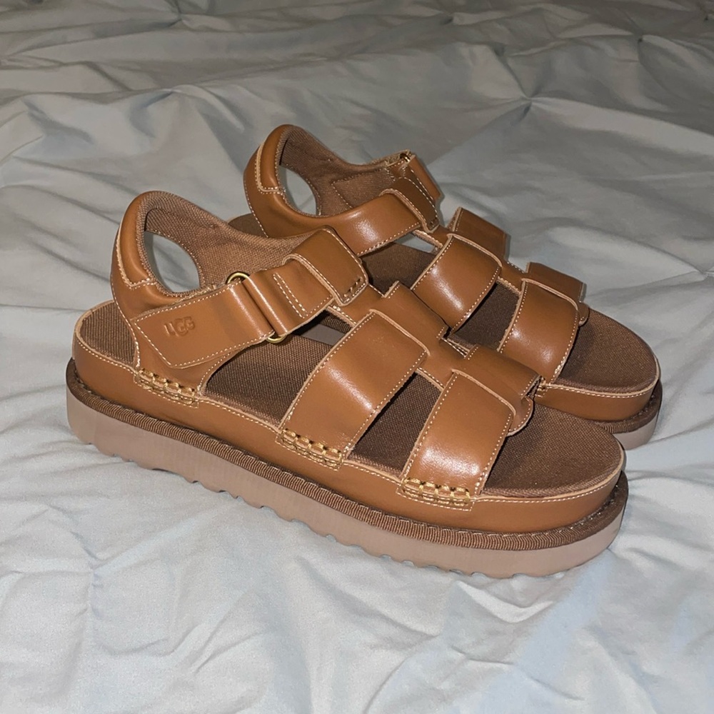 UGG Goldenstar Strap Leather Platform Sandals